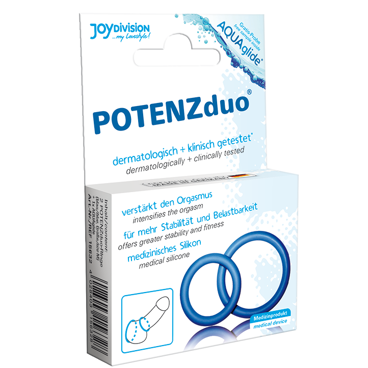 JOYDIVISION POTENZDUO - ANILLOS PARA PENE AZUL - M - Imagen 2