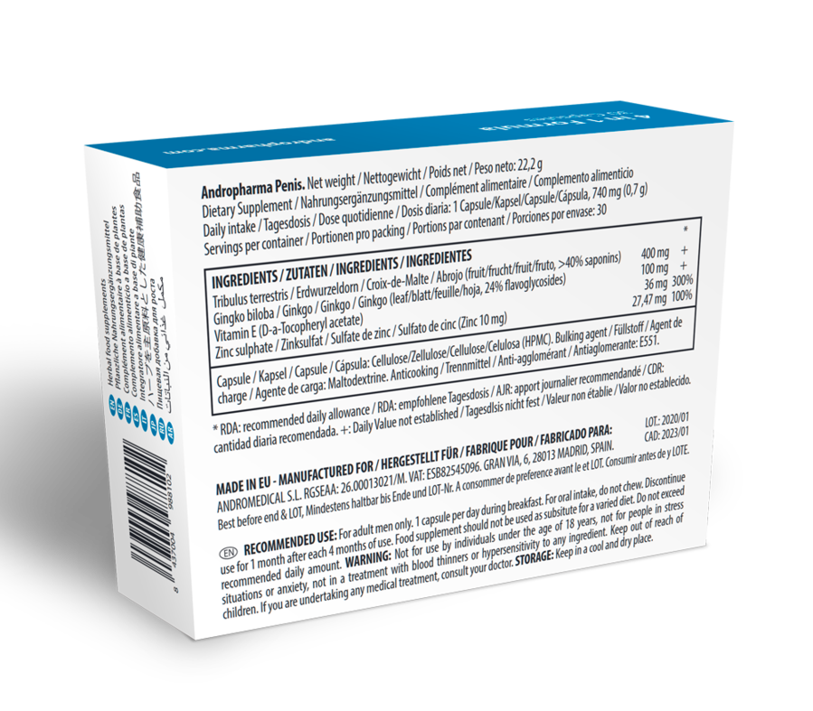 Andropharma Penis – Complemento alimenticio herbal para el bienestar masculino - Imagen 2