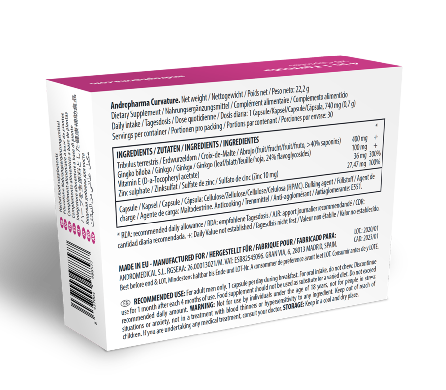 Andropharma Curvature – Complemento alimenticio para el bienestar masculino - Imagen 3