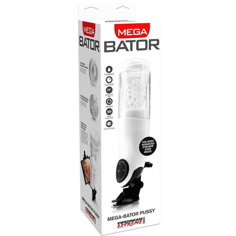 EXTREME TOYZ - PDX MEGA BATOR USB MASTURBADOR MASCULINO VAGINA BLANCO - Imagen 2