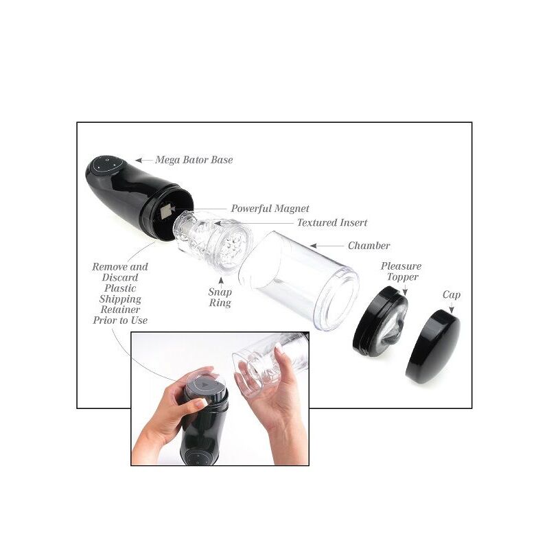 EXTREME TOYZ - PDX MEGA BATOR USB MASTURBADOR MASCULINO VAGINA BLANCO - Imagen 5