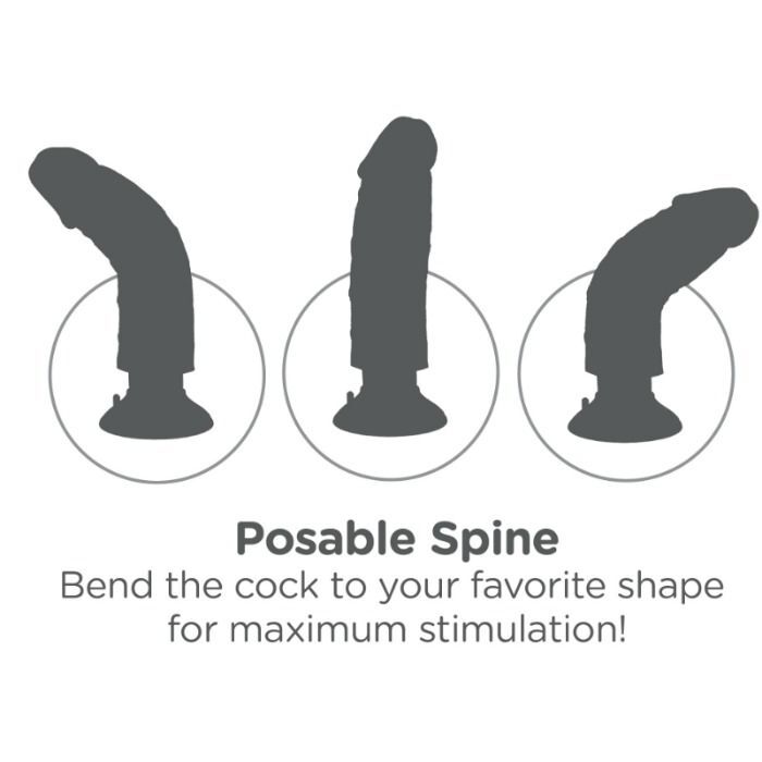 KING COCK - DILDO VIBRADOR 20.32 CM NATURAL - Imagen 3
