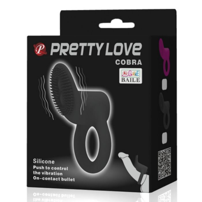 PRETTY LOVE - COBRA ANILLO VIBRADOR COBRA NEGRO - Imagen 2