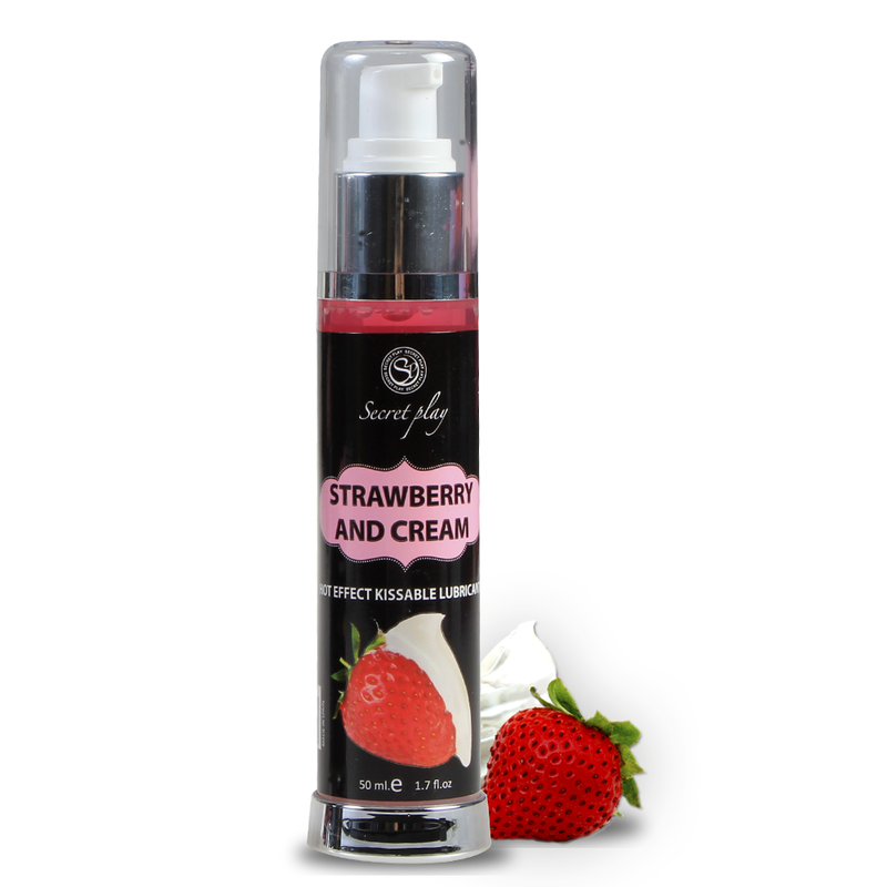 SECRETPLAY - LUBRICANTE 2-1 EFECTO CALOR FRESA&NATA 50 ML - Imagen 2