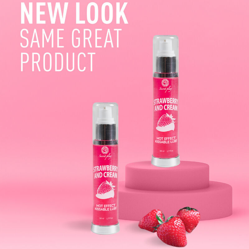 SECRETPLAY - LUBRICANTE 2-1 EFECTO CALOR FRESA&NATA 50 ML - Imagen 4