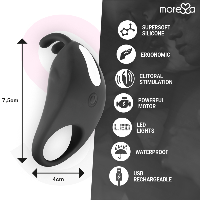 MORESSA - BRAD PREMIUM SILICONE RECARGABLE NEGRO - Imagen 4