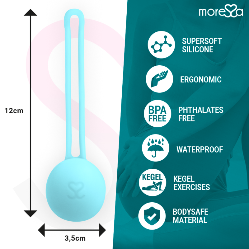 MORESSA - OSIAN ONE ENTRENAMIENTO SUELO PELVICO 51gr PREMIUM SILICONA TURQUESA - Imagen 4