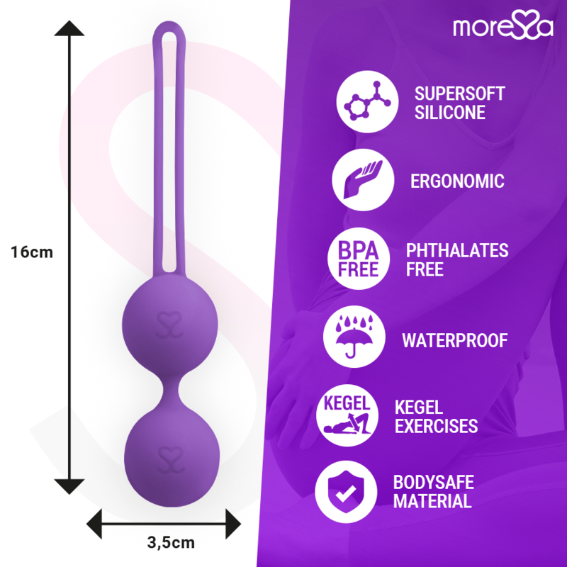 MORESSA - OSIAN TWO ENTRENAMIENTO SUELO PELVICO 101gr PREMIUM SILICONA LILA - Imagen 4