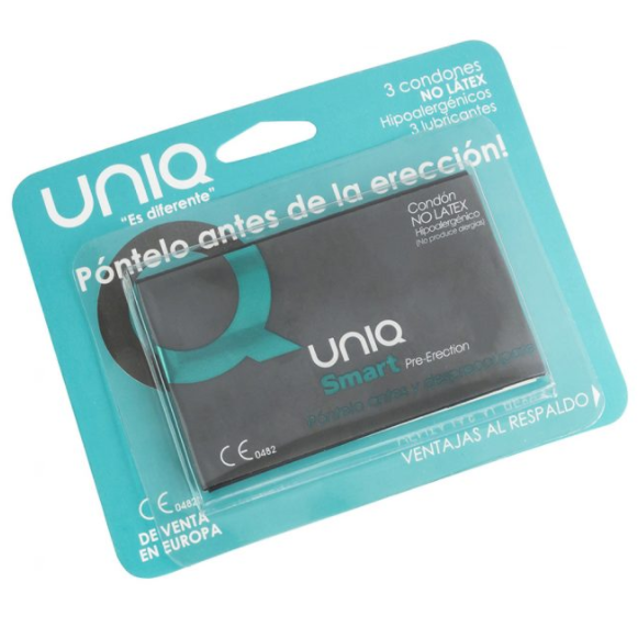 UNIQ - SMART PRESERVATIVOS PRE-ERECCIÓN SIN LATEX 3 UNIDADES - Imagen 2