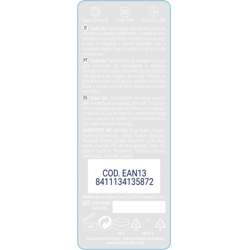 CONTROL - 2 EN 1 MASSAGE & PLEASURE MEDITERRANEAN SEA 200 ML - Imagen 2