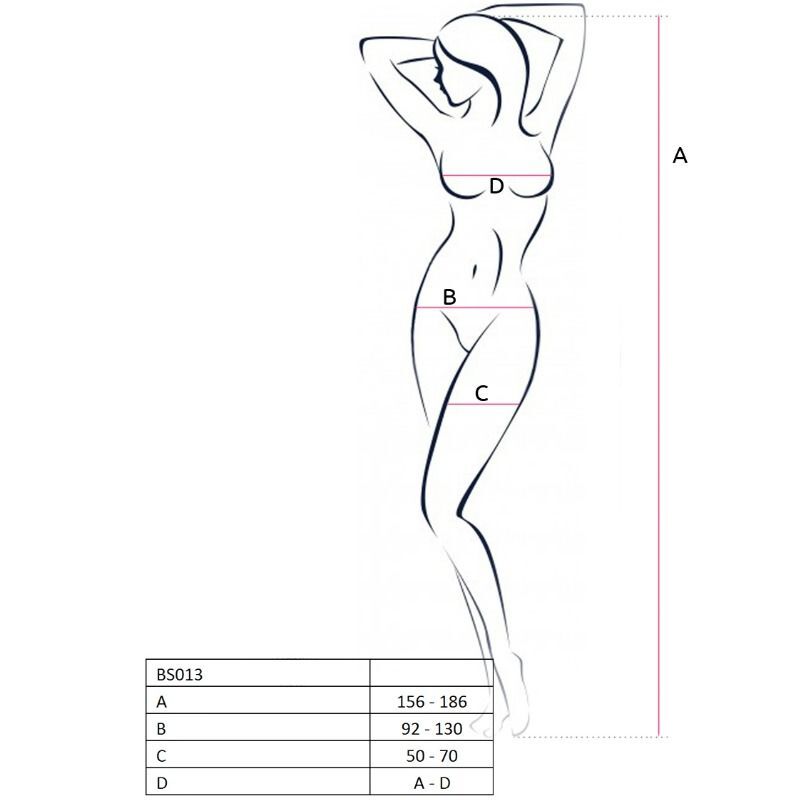 PASSION - WOMAN BS013 BODYSTOCKING ROJO TALLA ÚNICA - Imagen 2
