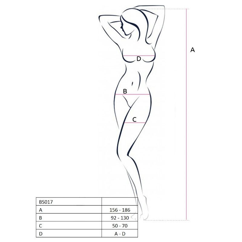 PASSION - WOMAN BS017 BODYSTOCKING BLANCO TALLA ÚNICA - Imagen 2