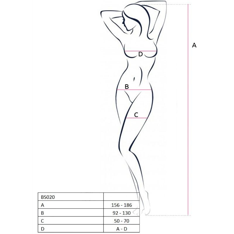 PASSION - WOMAN BS020 BODYSTOCKING BLANCO TALLA ÚNICA - Imagen 2