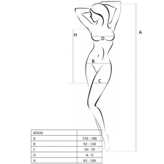 PASSION - WOMAN BS026 BODYSTOCKING ESTILO VESTIDO NEGRO TALLA ÚNICA