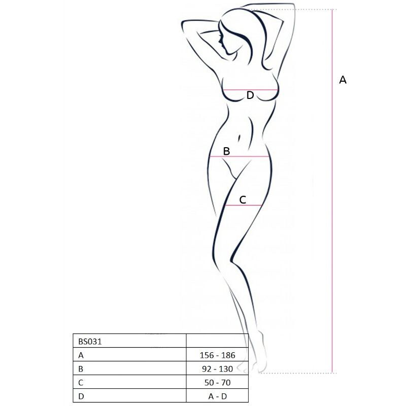 PASSION - WOMAN BS031 BODYSTOCKING BLANCO TALLA ÚNICA - Imagen 2