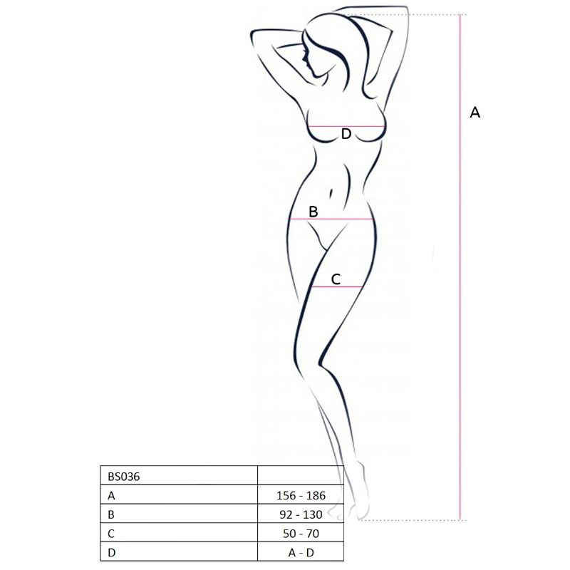 PASSION - WOMAN BS036 BODYSTOCKING ROJO TALLA ÚNICA - Imagen 2