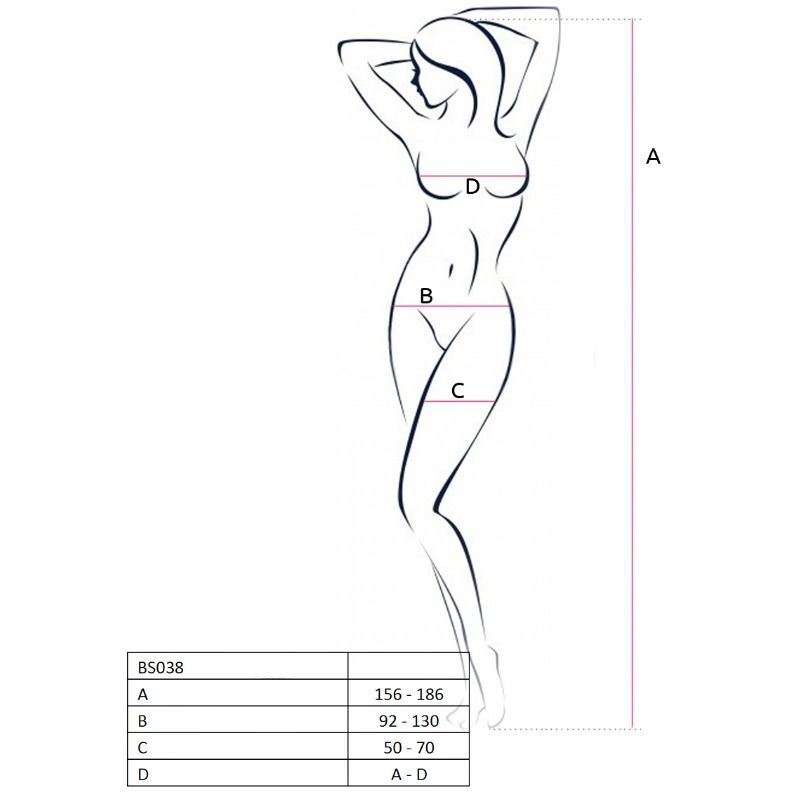 PASSION - WOMAN BS038 BODYSTOCKING BLANCO TALLA ÚNICA - Imagen 2