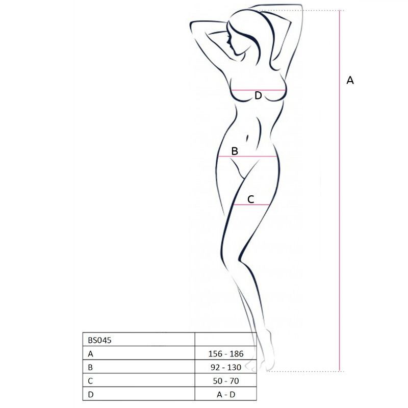 PASSION - WOMAN BS045 BODYSTOCKING NEGRO TALLA ÚNICA - Imagen 2