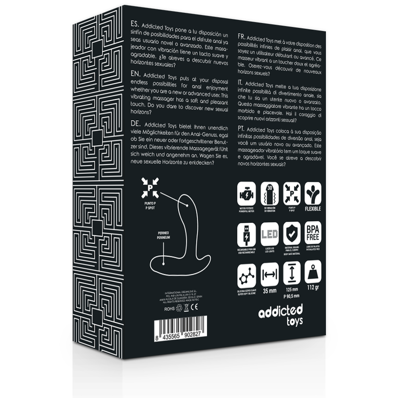 ADDICTED TOYS - ANAL MASSAGER BLACK VIBRATION - Imagen 5