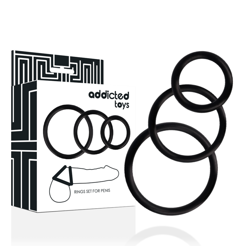 ADDICTED TOYS - SET ANILLOS PENE NEGRO - Imagen 2