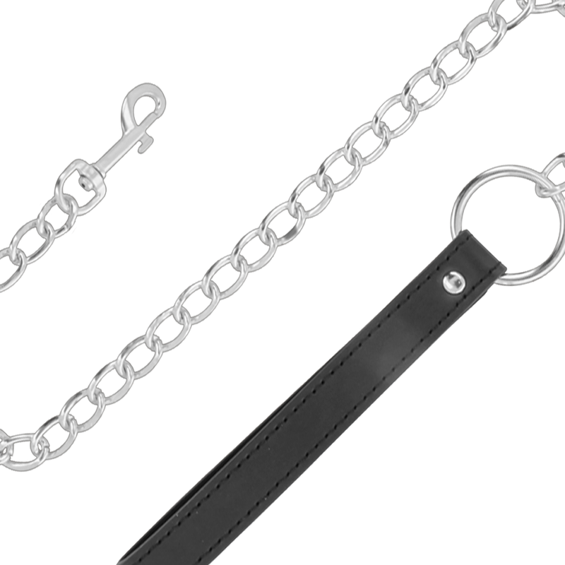 DARKNESS - COLLAR CONFORTABLE DE POSTURA CON CADENA LEATHER - Imagen 3