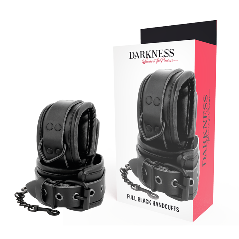 DARKNESS - ESPOSAS AJUSTABLES MANOS LEATHER NEGRO - Imagen 2
