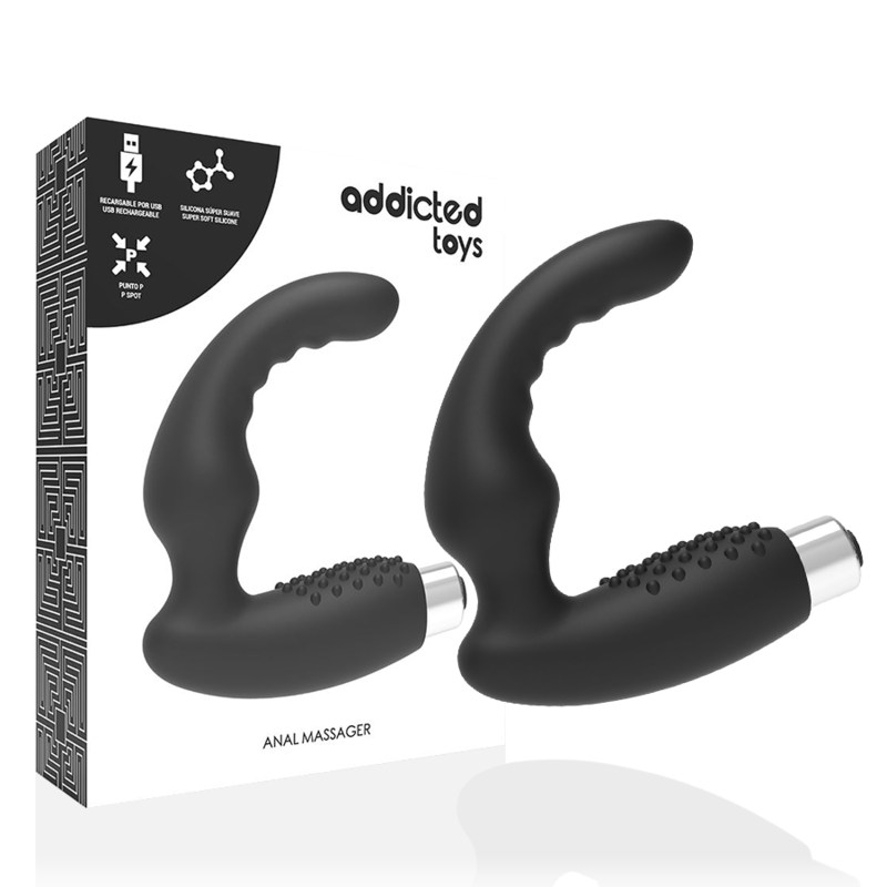 ADDICTED TOYS - VIBRADOR PROSTÁTICO RECARGABLE MODEL 2 - NEGRO - Imagen 2