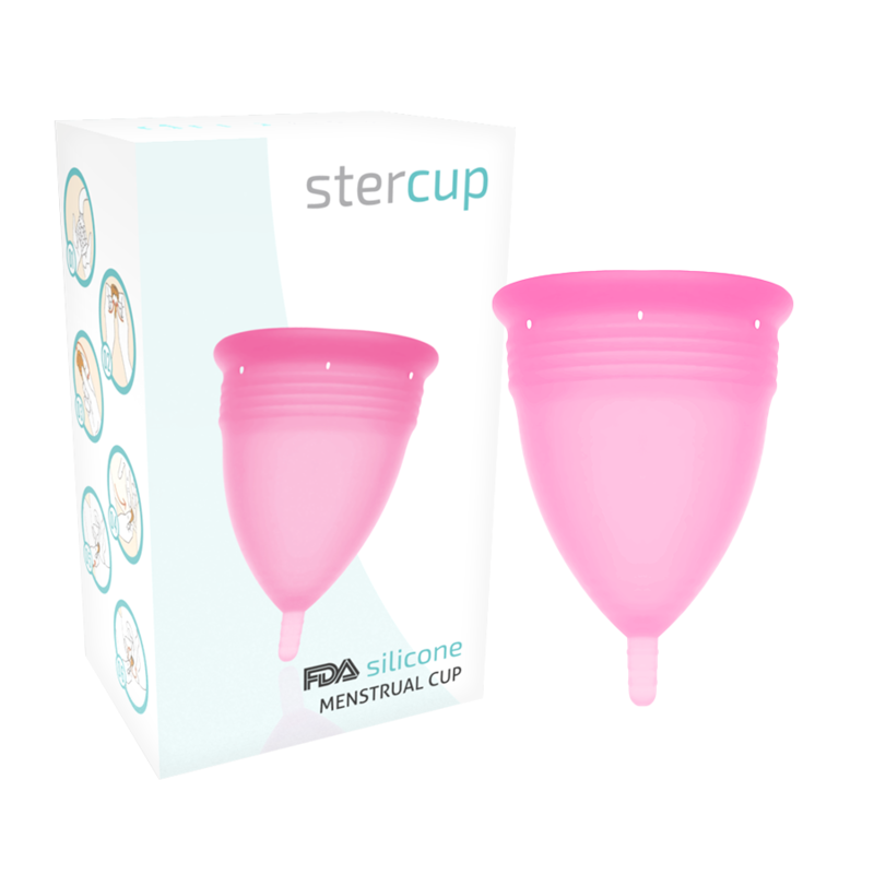 STERCUP - COPA MENSTRUAL FDA SILICONA ROSA - TALLA L - Imagen 2