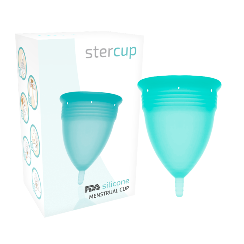 STERCUP - COPA MENSTRUAL FDA SILICONA AQUAMARINA - TALLA L - Imagen 2