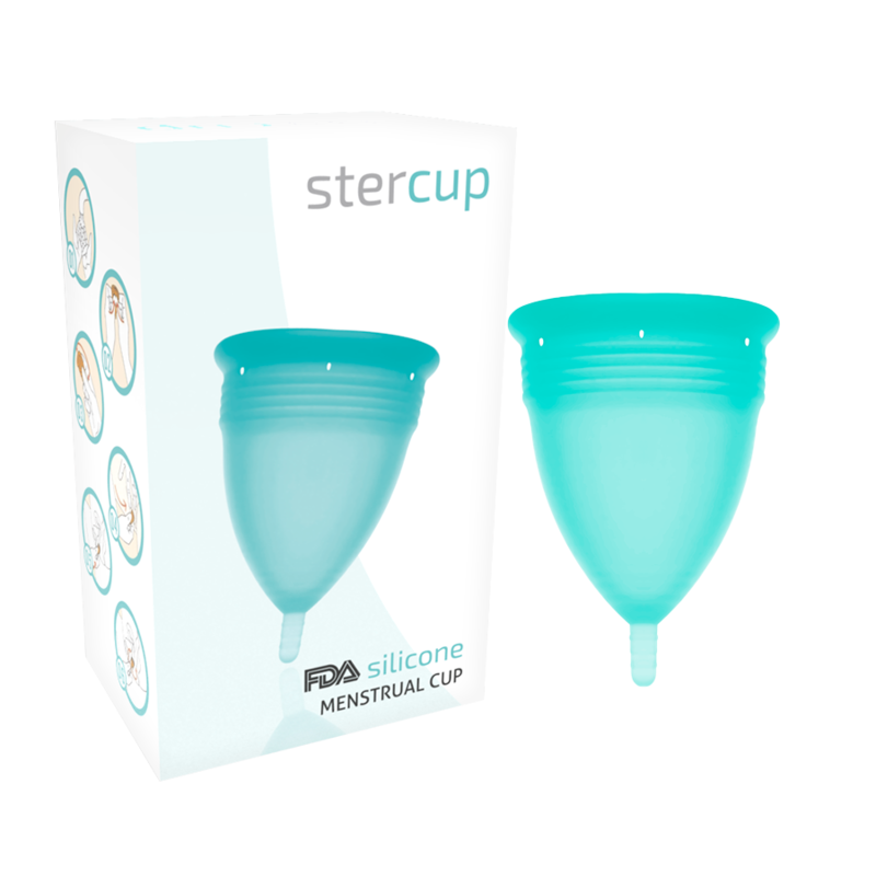 STERCUP - COPA MENSTRUAL FDA SILICONA AQUAMARINA - TALLA S - Imagen 2
