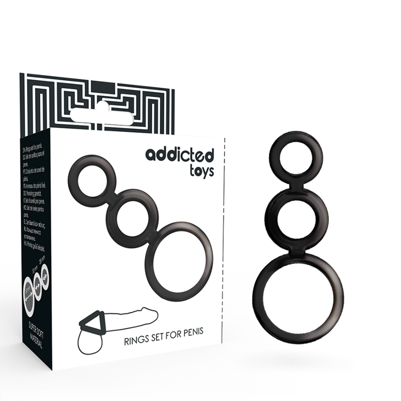 ADDICTED TOYS - SET ANILLOS PENE Y TESTÍCULOS - AHUMADO - Imagen 2