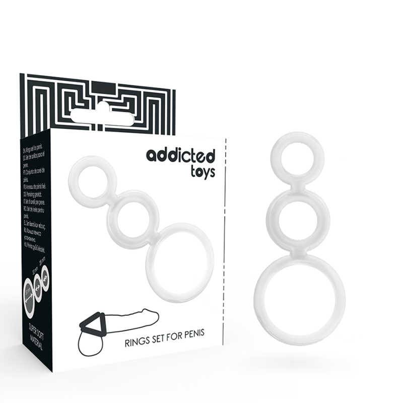 ADDICTED TOYS - SET ANILLOS PENE Y TESTÍCULOS CLEAR - Imagen 2