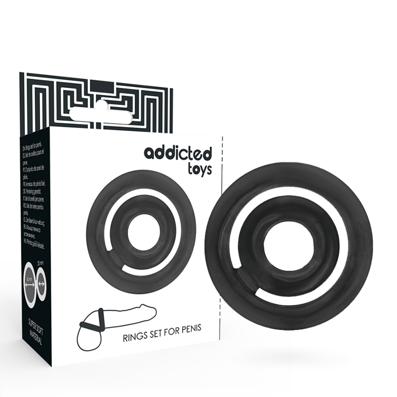 ADDICTED TOYS - POTENZ SET ANILLOS PENE NEGRO - Imagen 2
