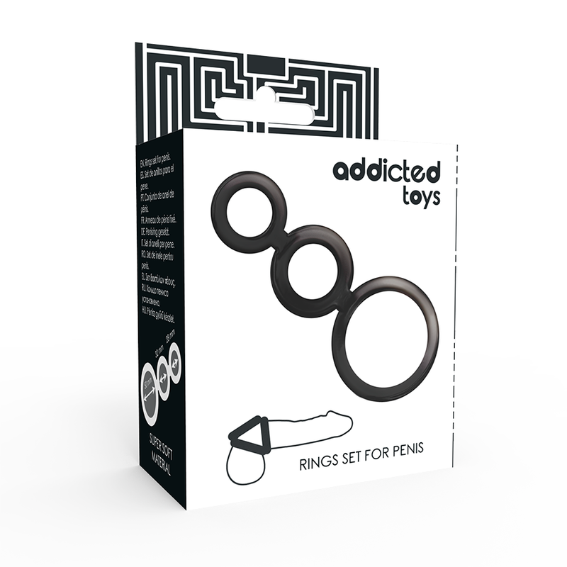 ADDICTED TOYS - SET ANILLOS PENE Y TESTÍCULOS - AHUMADO - Imagen 4