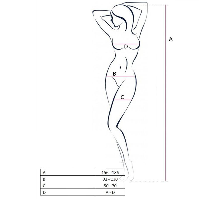 PASSION - WOMAN BS055 BODYSTOCKING BLANCO TALLA ÚNICA - Imagen 2