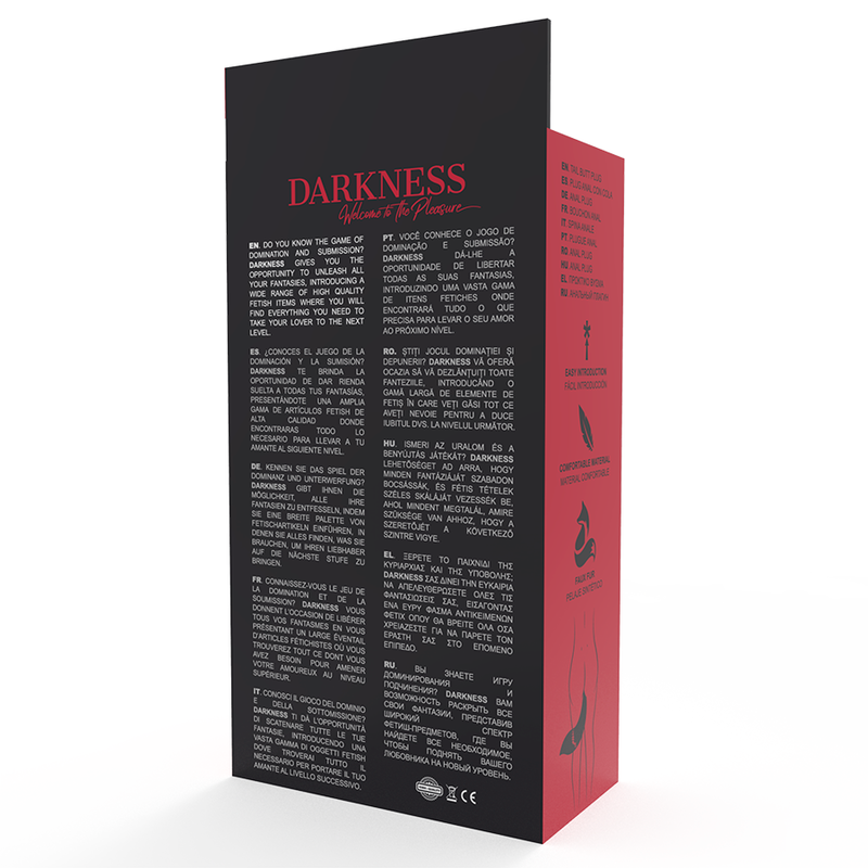 DARKNESS - PLUG ANAL SILICONA CON COLA GRIS - Imagen 4