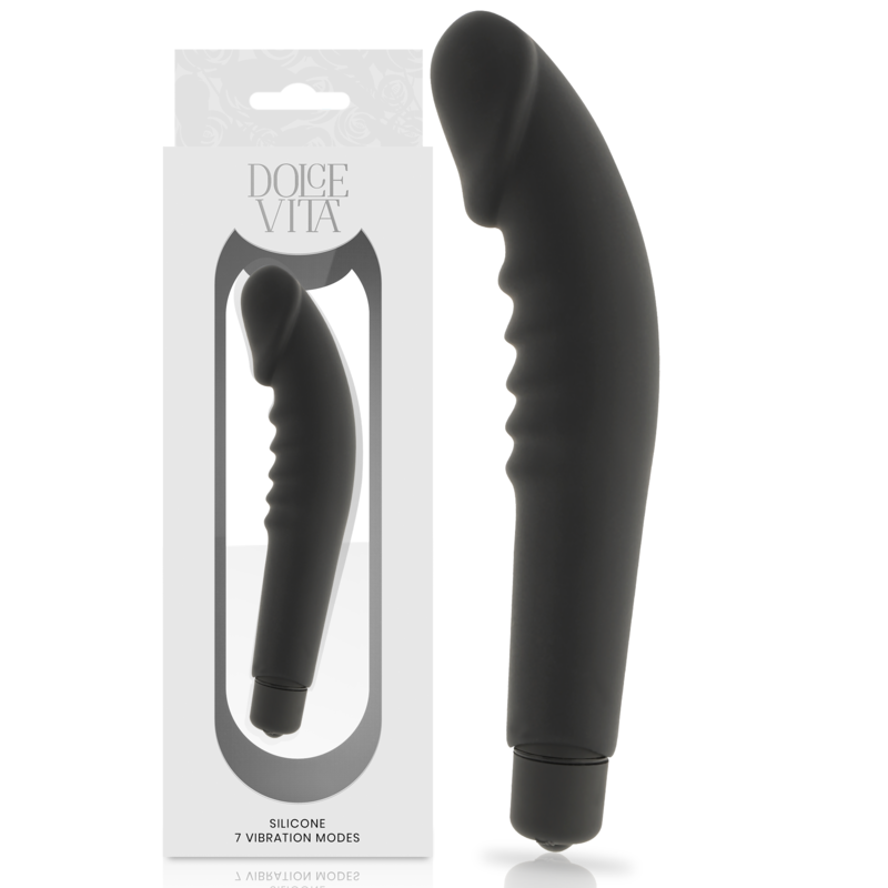 DOLCE VITA - REALISTIC PLEASURE VIBRADOR SILICONA NEGRO - Imagen 2