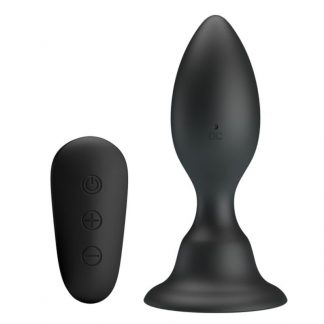 MR PLAY - PLUG ANAL CON VIBRACIÓN NEGRO CONTROL REMOTO