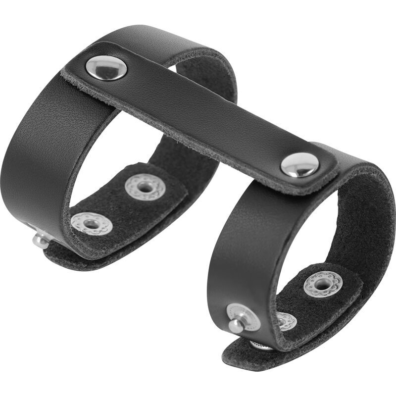 DARKNESS - ANILLO PENE Y TESTÍCULOS AJUSTABLE LEATHER - Imagen 3